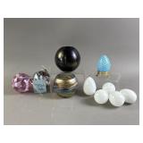 Small Glass Vase, Handblown Ornaments & More