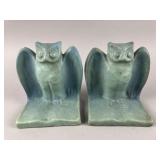 Vintage Van Briggle Art Pottery Owl Bookends