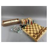 Vintage Chess Set, Rummikub & Poker Chips