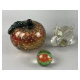 Vintage Glass Apple Paperweight & More