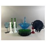 Glass Candle Holders, Basket, & More