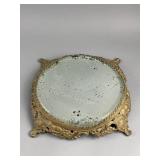 Vtg Victorian-style Gilt Metal Plateau Vanity Tray
