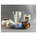 Vtg Ceramic Coffee Pots, Bowls, & More