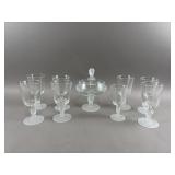 "Three Faces" Frosted Stem Wine Glasses & More