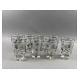 MCM Libbey "Silver Pinecone" Whiskey/Juice Glasses