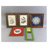 Vtg Framed Butterfly Art