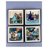Vintage Framed High-fired Ceramic Tiles