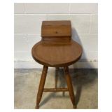 Antique Colonial Wood Work Saddle Seat