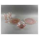Vintage Colored Glass Plates & More