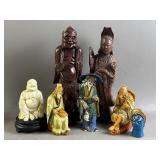 Vtg Wooden Chinese Figures & More