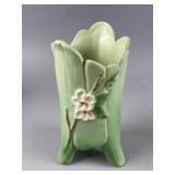 Vintage Weller Pottery Green Footed Vase