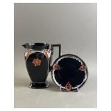 Vtg Art Deco Pitcher & Plate