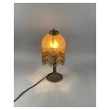 Art Nouveau Style Table Lamp w/ Beaded Fringe