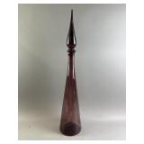 Vtg Italian Empoli Amethyst Glass Bottle