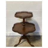 Vintage Mahogany Two-tier Pie Crust Table
