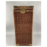 Vintage Chinoiserie Wicker Hamper w/ Brass Accents