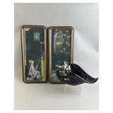 Framed Marygold Art Deco and Vtg Pottery Dish