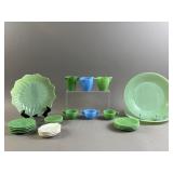 Vtg Jade Dish Set & More