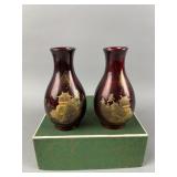 Vintage Royal Maruni Lacquerware Vases