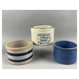 Vtg Village Farm Stoneware Butter Crock & More