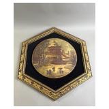 Framed Vtg Artini Engraving Hand Painted Art