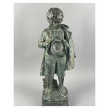 Vintage Statue of a Boy with Patinated Finish