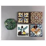 Vintage  Flint Faience Ceramic Tiles & More