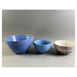 Vtg Stoneware Pottery Mixing Bowls