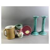 Vtg Hull Pottery Pitcher, Plate, & More