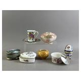 Vtg Porcelain Music Box, Egg, & More