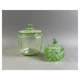 Antq Uranium Glass Jars