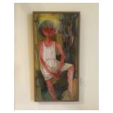 Large Signed 1960 Mid-Century Modern Painting