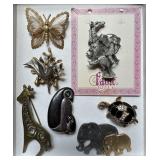 Signed Costume Animal Brooches, Monet, & More