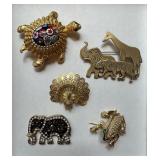 Animal Brooches Vintage Costume Jewelry