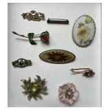 Antique/Vintage Floral Themed Brooch Collection