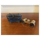 Antique Opera Glasses and Case, Mother of Pearl