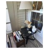 Lamp, Side Table, Book Rack and Decor