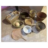 Collection of Baskets & Antique Pots