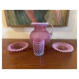 Hobnail Cranberry Opalescent Glass