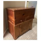 19th Century Pine Wood Dry Sink Commode Cabinet