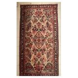 Hand Knotted Persian Kashan Rug vtg/atq