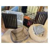 Lot of Dog Beds, Cage, Gates & More