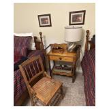 Antique Table, Duck Decor, Cane Chair & More
