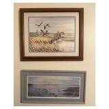 2 Framed Duck Art Prints, 1 Signed & Numbered