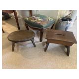 3 Antique Stools