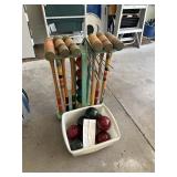 Vintage Croquet and Bocce Ball Set