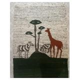 Handwoven African Tapestry Rug of Savanna Scene