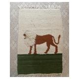Handwoven African Tapestry Rug Featuring Lion