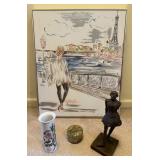 Ballerina Statue, Paris Wall Art, Botanical Vase