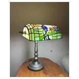 Stained Glass Style Lamp With Golfer